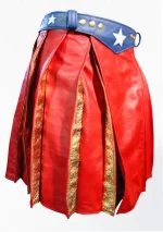 Premium Quality Traditional Scottish Red Women Leather Kilt Side