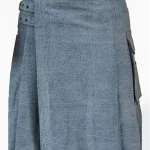 Premium Quality Traditional Scottish Sky Blue Denim Utility Kilt
