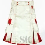 Premium Quality Traditional Scottish White Modern Utility Kilt
