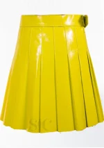 Premium Quality Traditional Scottish Yellow Women Leather Kilt Back
