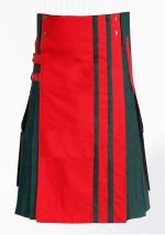 Premium Quality Voguish Red s Green Hybrid Kilt Design 45