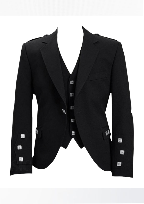Light Grey Tweed Argyle Jacket And 5 Button Design 7