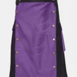 Purple & Black Cotton Utility Kilt