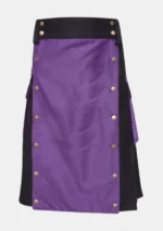 Purple & Black Cotton Utility Kilt