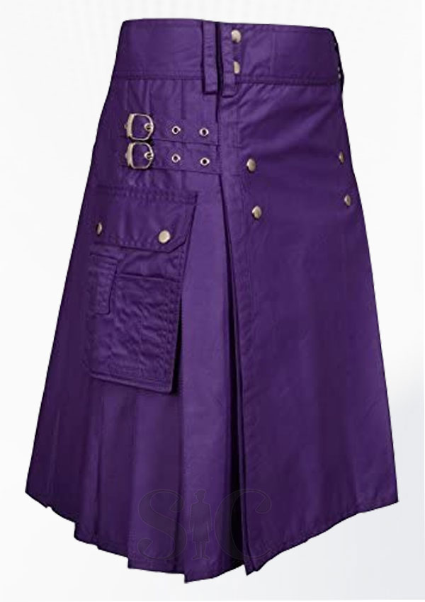 Purple Color Utility Kilt Design 19