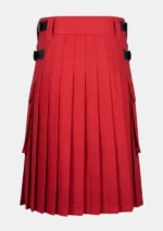 Red Cotton & Wallace Tartan Hybrid Kilt Back