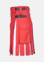Red & White Modern Hybrid Kilt Left