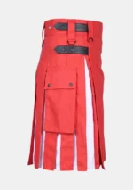 Red & White Modern Hybrid Kilt Right