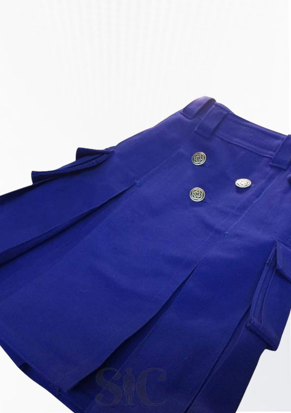 Royal Blue Baby Utility Kilt Scotland Clothing Design 1
