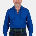 Royal Blue Jacobite Ghillie Shirt Front View