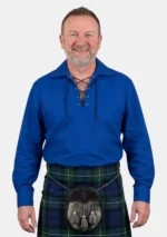 Royal Blue Jacobite Ghillie Shirt Front View