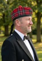 Royal Stewart Tartan Glengarry Hat Side View