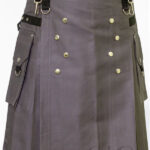 Premium Quality Scottish Grey Utility Kilt Design 55