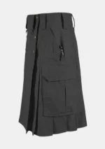 Scottish Black Cargo Kilt Left