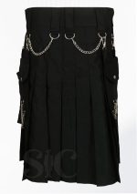 Scottish Black Fashion Gothic Utility Kilt Design 3