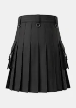 Scottish Black Fashion Utility Kilt Back