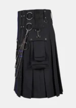 Scottish Black Fashion Utility Kilt Left