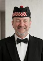 Scottish Black Glengarry Hat Front View