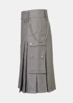 Scottish Light Grey Utility Kilt Left