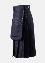 Scottish Men's Denim Kilt Left