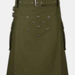 Scottish Modern Olive Green Hybrid Kilt
