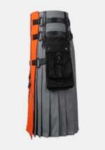 Scottish Orange Fashion Utility Kilt Left