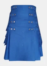 Premium Quality Traditional Scottish Blue Utility Kilt Design 24 - Image 4