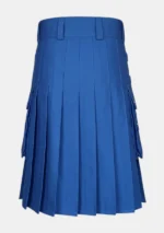 Scottish Plain Blue Utility Kilt Back