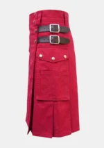 Scottish Red Utility Kilt Left Side