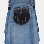 Scottish Simple Blue Denim Kilt