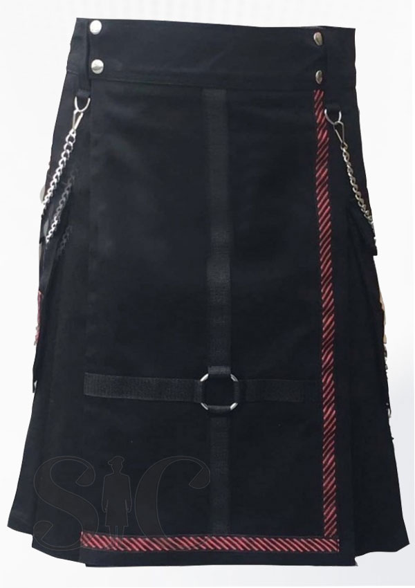 Standard Black Utility Kilt Scotland Clothing Design 38
