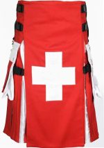 Diseño lateral de falda escocesa táctica de bandera suiza 2
