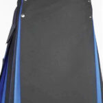 Premium Quality Traditional Black & Blue Hybrid Kilt Design 53