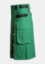 Traditional Green Scottish Hybrid Kilt Left