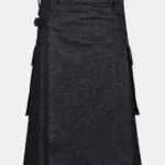 Traditional Scottish Black Utility Kilt