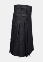 Traditional Scottish Black Utility Kilt Right
