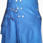 Premium Quality Traditional Scottish Blue Utility Kilt Design 24