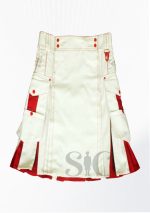Traditional White Scottish Modern Utility Kilt Custom Handmade Design 26
