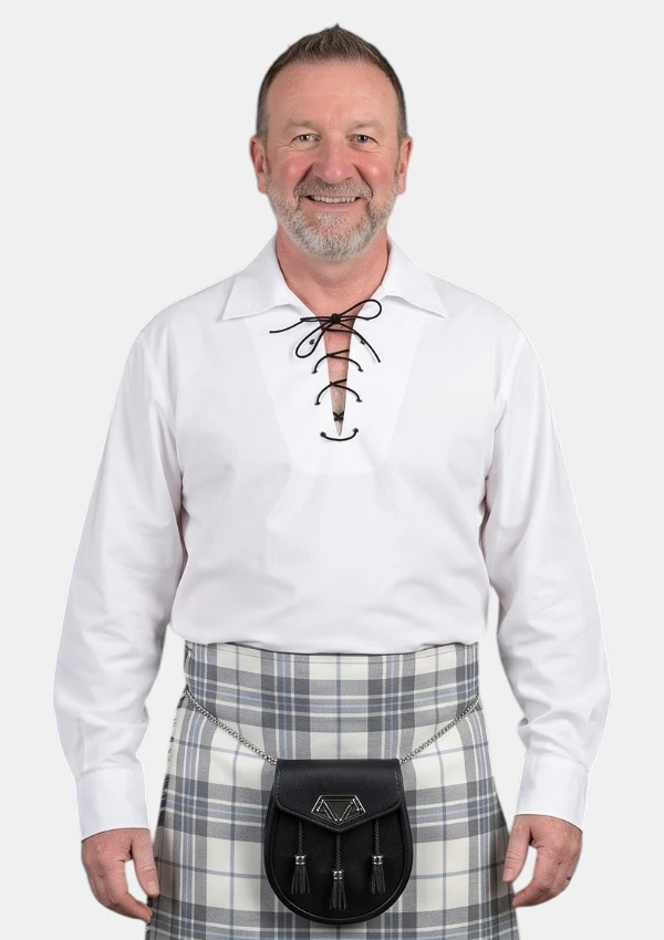 White Jacobite Ghillie Shirt Front View
