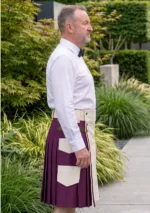 White & Purple Utility Kilt Side