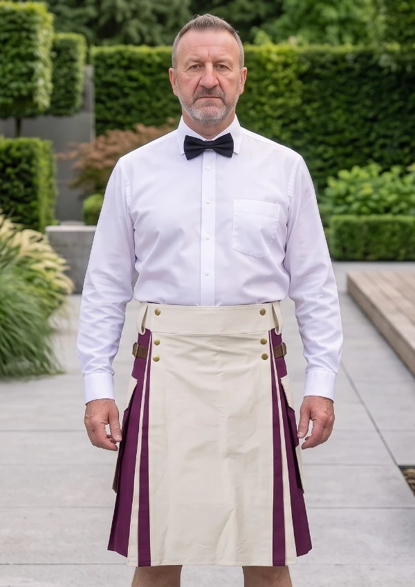 White & Purple Utility Kilt
