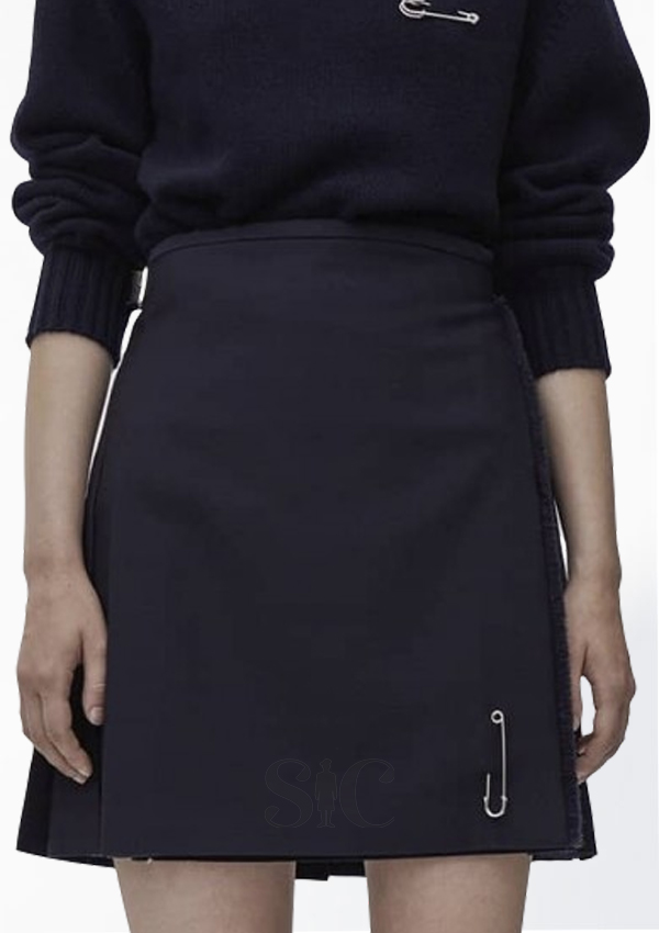 Falda escocesa escocesa de tartán negra para mujer Diseño de ropa 4
