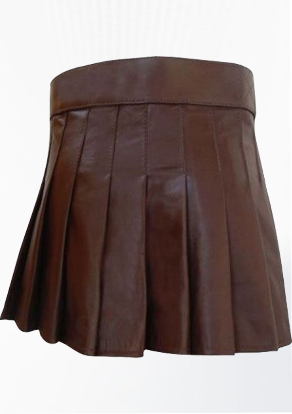 falda-escocesa-de-cuero-marrón-para-mujer