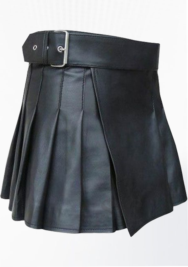 women-black-leather-modern-mini-kilt