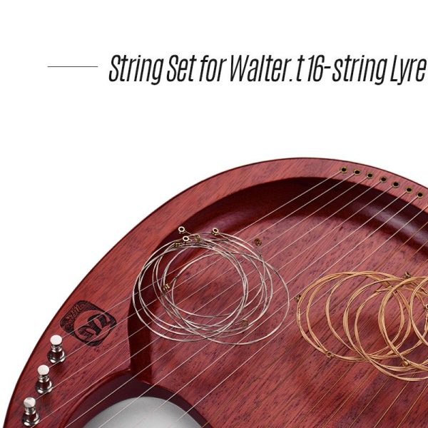 16pcsset A16X Juego de cuerdas de arpa de lira para Walter Design 78