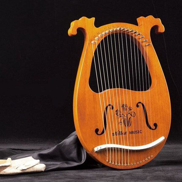 Arpa de lira, violín griego, arpa de 16 cuerdas Diseño de madera maciza 80