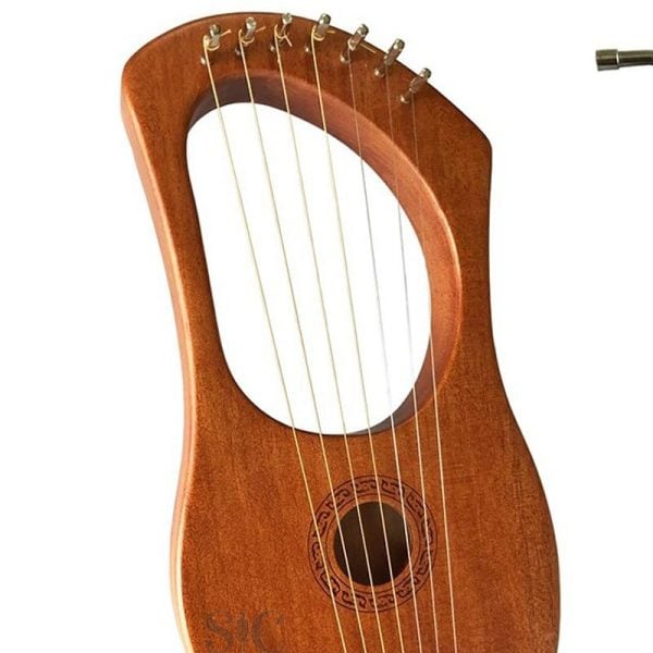 7 String Lyre Harp Strings Solid Mahogany Design 76
