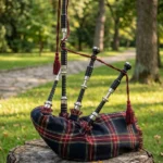 Black Stewart Tartan Bagpipe