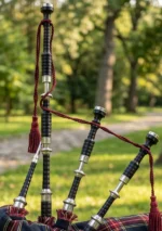Black Stewart Tartan Bagpipes