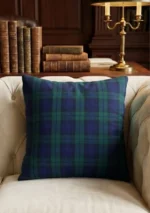 Black Watch Tartan Cushion Front View